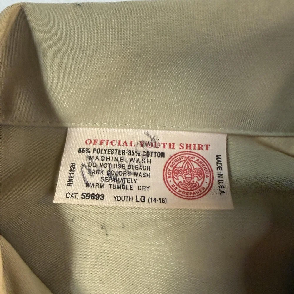 Vintage BSA Cub Scout Webelos Uniform Shirt Pack 153 Heart O Texas Youth LG USA